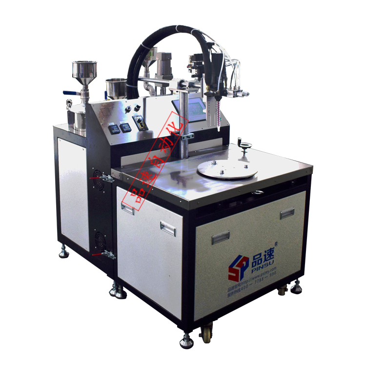 三工位轉盤自動打膠機